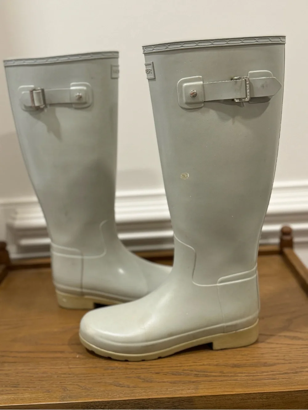 Hunter Original Tall Women's Refined GLOSS Tall Rain Boots Stormy Gray Size 7